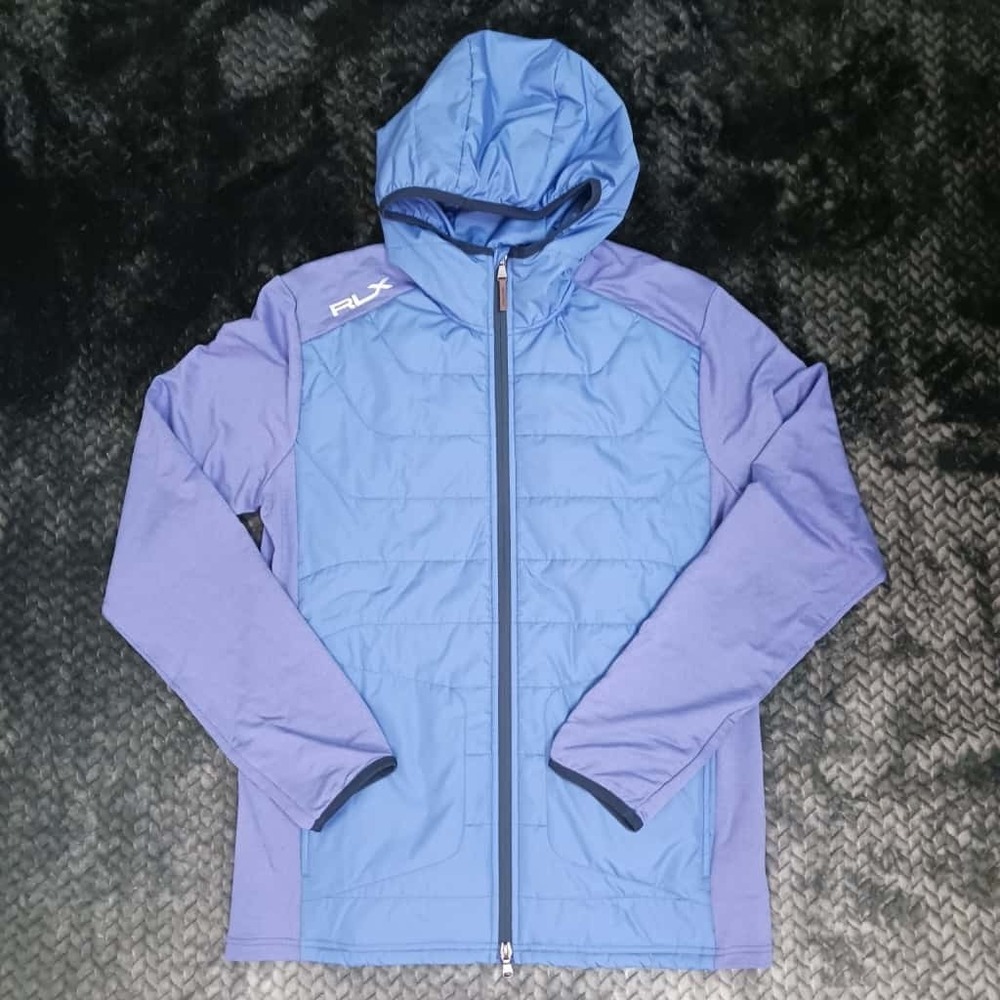 RLX‎ Ralph Lauren Jacket Mens Blue Hooded Full Zip Golf Insulated Hybrid Size S